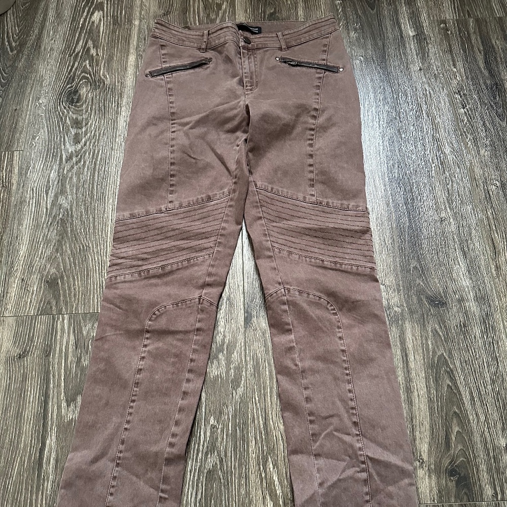 Peruvian Connection Motorcycle Pants in Fossil Brown Zip Ankles Size 6